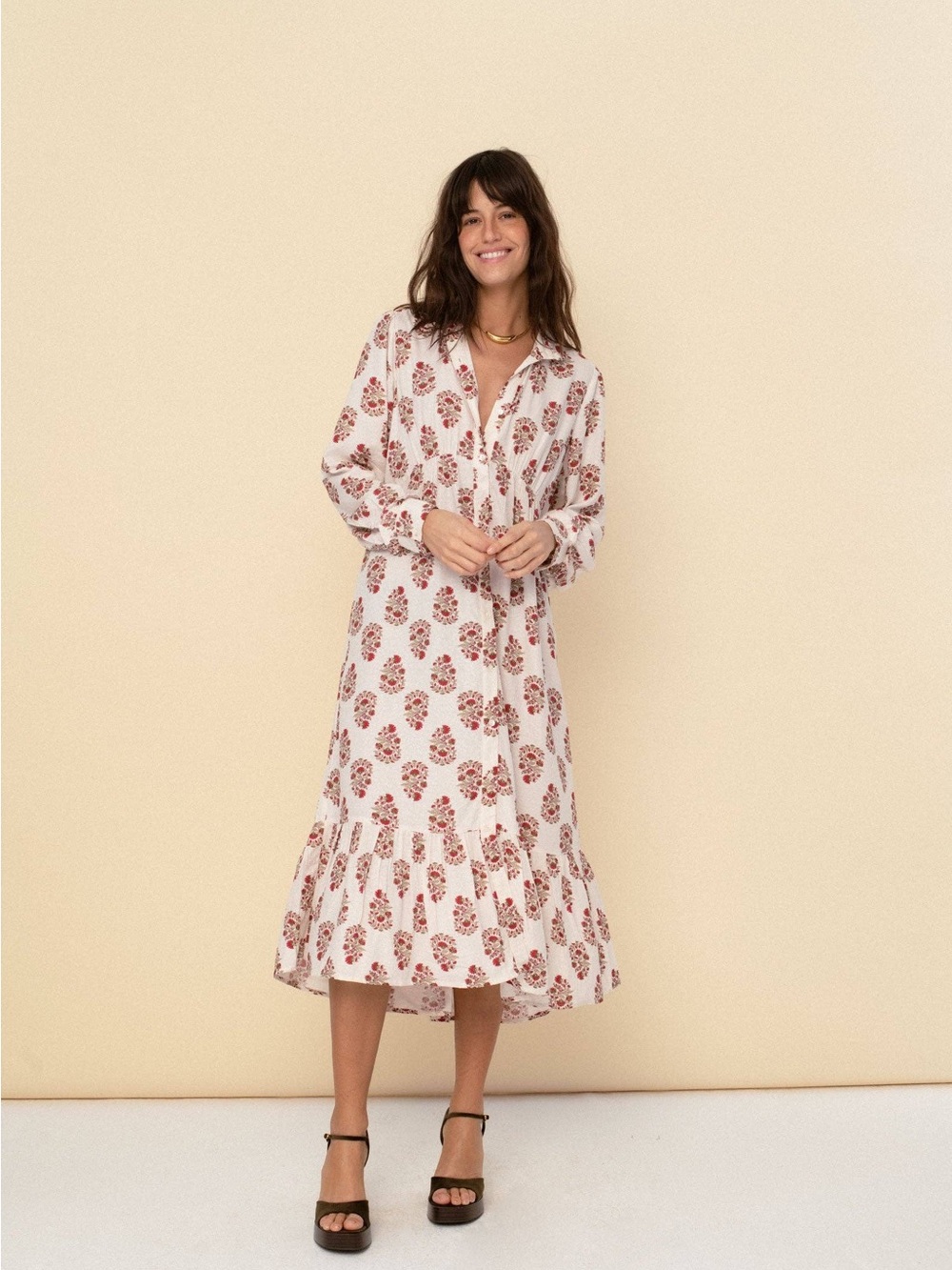 NEW SONMER Juana Floral Midi Dress